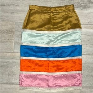 J Crew Linen and Lace Skirt